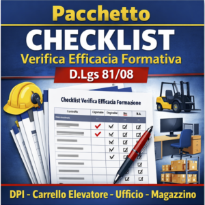 Checklist verifica efficacia formazione magazzino sicurezza sul lavoro