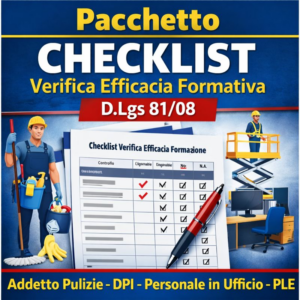checklist efficacia formazione addetto pulizie sicurezza lavoro